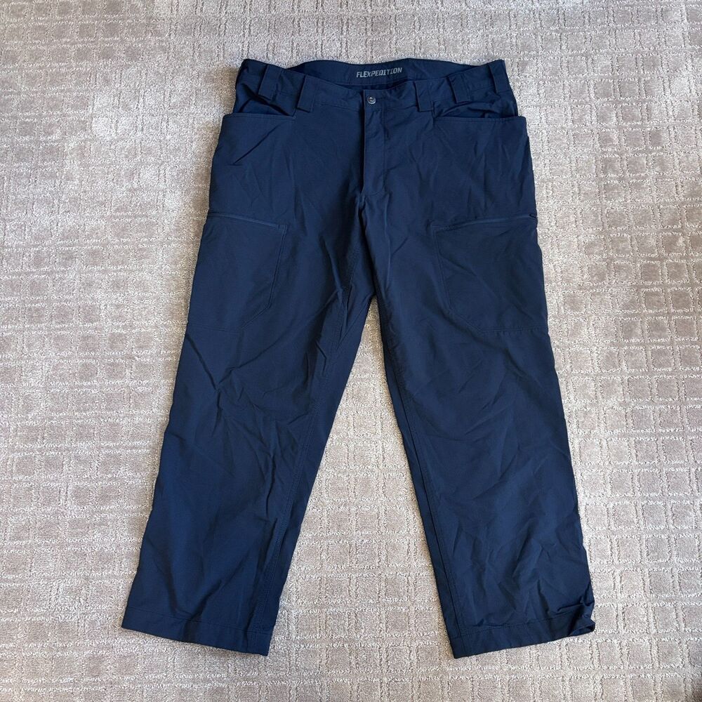 Duluth Trading Co Flexpedition Pants Mens 40x30 Black Nylon Cargo Work Hiking